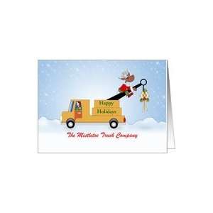 Christmas Card From Tow Truck Company, Reindeer Sitting Customizable 