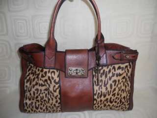 Fossil Vintage Reissue VRI Weekender Cheetah Large Handbag Tote SOLD 