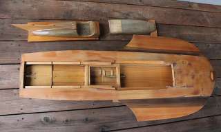VINTAGE Wooden Tether or RC Gold Cup Hydroplane Race Speed Boat  