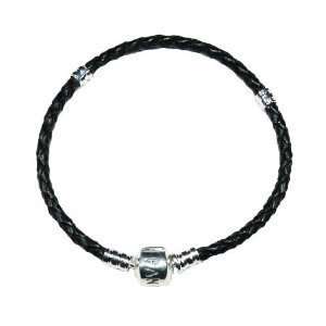   Black Leather, Will Fit pandora/chamilia/troll type Beads and Charms