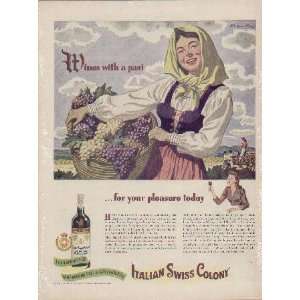   Hall, 1943 Italian Swiss Colony Wine ad, A0279A 