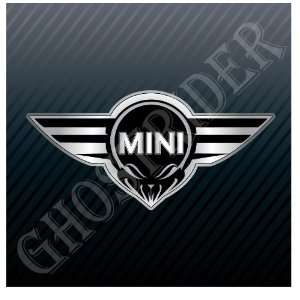   Mini Cooper Wings Skull Racing Emblem Sticker Decal 