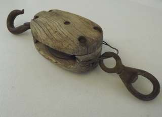 Antique Old Wood Block & Tackle Pulley Virginia City Nevada  