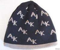 Alaskan Alaska Black Reversable Beanie Skull Hat Knit  