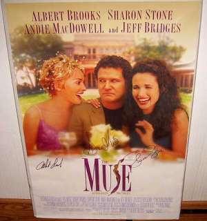 Signed SHARON STONE, ALBERT BROOKS, Autograph MUSE Poster One Sheet 