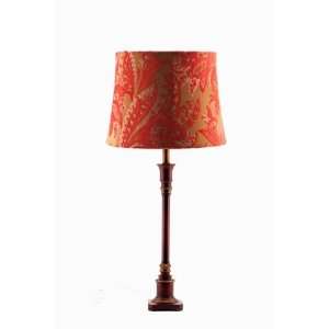  Parsons Brown Table Lamp w/Red/Gold Chenille Shade