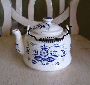 Vintage Japan Blue Onion/Nordic Blue Ceramic Teapot  