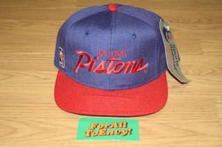 Vintage Detroit Pistons Sports Specialties script snapback hat NWT 