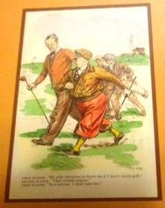 Antique Frank Reynolds Golf Prints Set Framed Vintage  