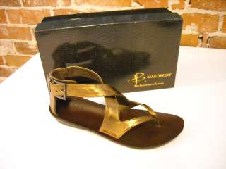 CUTE B Makowsky Gold BRONZE Leather GLADIATOR Sandals 11 NEW  