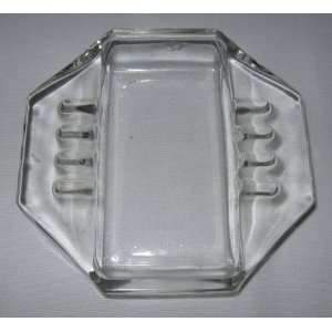  Vintage Clear Glass Rectagular Shaped Ashtray 5 Inches 