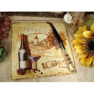    Cheese board with knife Antique Wine Design: Home & Kitchen