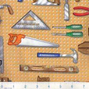  45 Wide Hand Tools Pegboard Tan Fabric By The Yard Arts 
