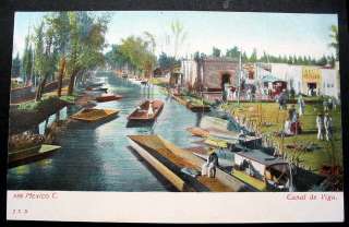 MEXICO CITY 1900s postcard CANAL DE VIGA  