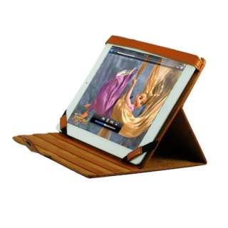 Apple iPad 2 Brown Multi Viewing Angle Stand Leather Case Cover Combo 