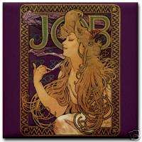 Alphonse Mucha Art Nouveau Job Ad Ceramic Tile Coaster  