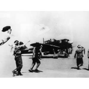 Flight Crews Waving to Kamikaze Pilot Leaving on a Mission 