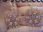 LA VIE PARISIENNE Gold Lace Filigree Pink and AB Swarovski Crystal 