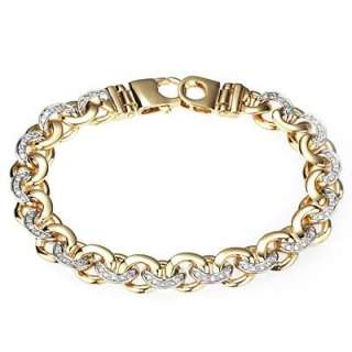 29ct Diamond Mens Handmade Link Bracelet 14K Yellow Gold 50.9g