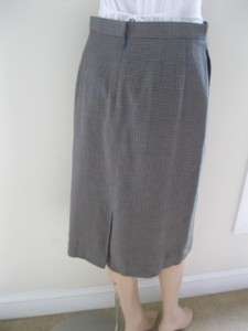 Meeting Street Classic Wool Pencil Skirt Teal Tan Herringbone Career 