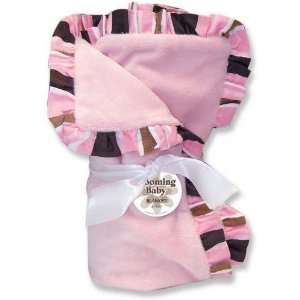  Trend Lab Velour Ruffle Baby Blanket   Maya Stripe: Baby
