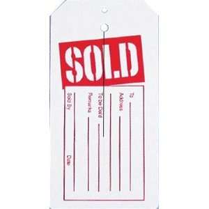  Retail Garment Slit Tag Red & White SOLD /1000 Office 