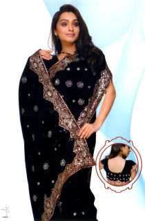  body traditional indian sequin embroidered tikka work in all over sari