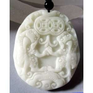  Chinese Jade Twin Treasure Pi Xiu Dragon Amulet Pendant 
