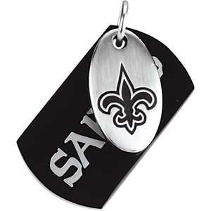    NFL New Orleans Saints Team Logo Double Dog Tag w/chain: Jewelry