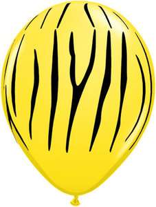   YELLOW ZEBRA Stripes Jungle Latex Balloons Birthday Party Baby Shower