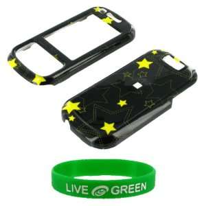  Yellow Shimmering Star Design Snap On Hard Case for Samsung Exclaim 