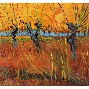   Willows at Sunset: Vincent van Gogh Hand Painted Art: Home & Kitchen