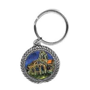  The Church at Auvers By Vincent Van Gogh Pewter Key Chain 