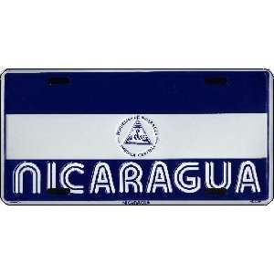  Nicaragua Country Flag Embossed Metal License Plate Auto Car 