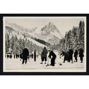 1936 Winter Olympics Ice Shooting Stock Sport Print 