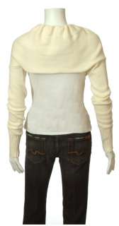 VERA WANG Ivory CASHMERE Sweater Wrap Shrug XS $450 NEW  