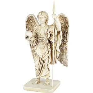  Archangel Michael Holding Orb Statue, Stone   Small   A 