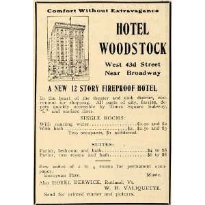   New York Rates W. H. Valiquette   Original Print Ad