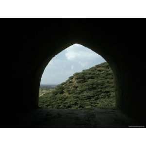 Stone Archway Looks Out from Indias Neemrana Forts Battlements 