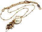 Amaro Pearl Drop Gold Tone Leaves Necklace