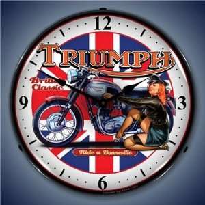  Triumph Bike Lighted Wall Clock: Home & Kitchen