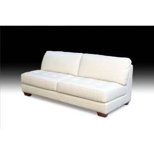  Diamond Sofa Zen Armless All Leather Tufted Seat Sofa 
