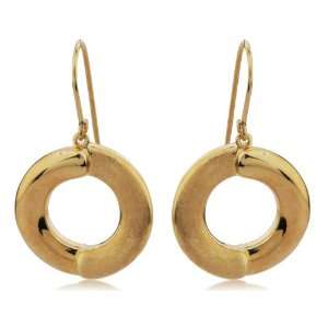   Over Sterling Silver Dual Textured Open Circle Drop Earrings Jewelry