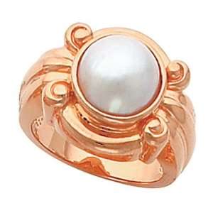  18K Rose Gold Mabe Pearl Ring   10.00mm Jewelry