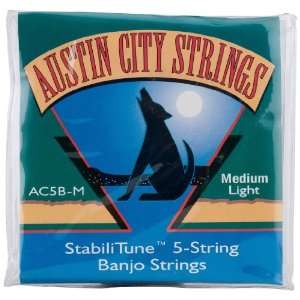  Austin City AC5B M 5 String Banjo Strings, Medium Musical 