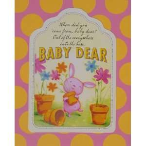  Baby Dear Wood Nursery Wall Art Plaque, PINK, 10x7.8x.7 