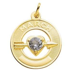  Rembrandt Charms March Birthday Charm, 10K Yellow Gold 