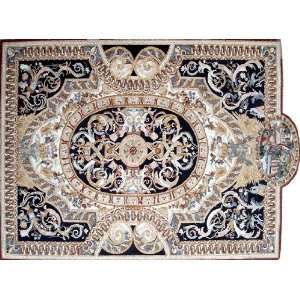  80x110 Marble Mosaic Stone Art Tile Floor Rug