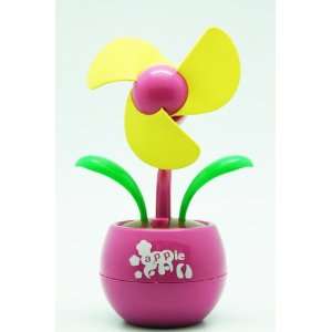  Flower Pot Mini USB Desk Fan Magenta 