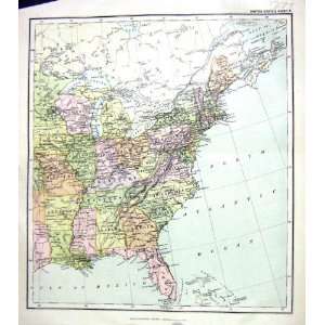 CHAMBERS ANTIQUE MAP c1906 UNITED STATES AMERICA FLORIDA 